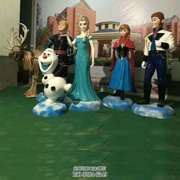 彩绘冰雪奇缘雕塑 卡通雕塑 步行街摆件 彩绘冰雪奇缘雕塑 卡通雕塑 步行街摆件