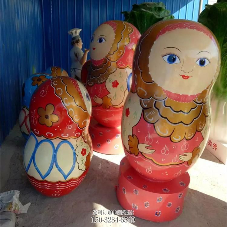 抽象套娃雕塑 店门口玻璃钢卡通雕塑 抽象套娃雕塑 店门口玻璃钢卡通雕塑