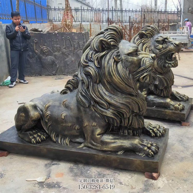 大型趴狮雕塑,仿铜动物雕塑,玻璃钢狮子雕塑制作 大型趴狮雕塑,仿铜动物雕塑,玻璃钢狮子雕塑制作
