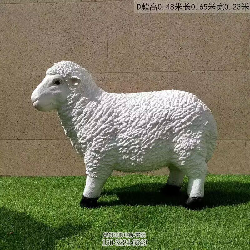 仿真彩绘玻璃钢绵羊雕塑厂家,动物景观,广场摆件 仿真彩绘玻璃钢绵羊雕塑厂家,动物景观,广场摆件