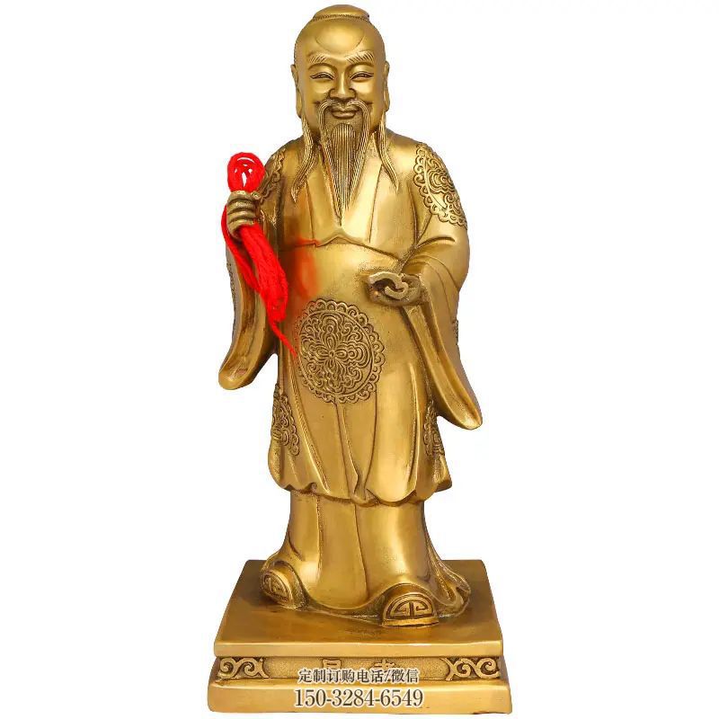 彩绘月老雕塑 铸铜人物摆件 街头神话雕塑 彩绘月老雕塑 铸铜人物摆件 街头神话雕塑