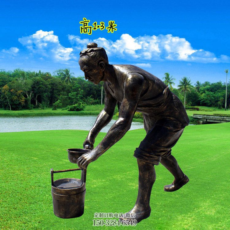 浇水雕塑,老农劳动雕塑,铸铜人物雕塑制作 浇水雕塑,老农劳动雕塑,铸铜人物雕塑制作
