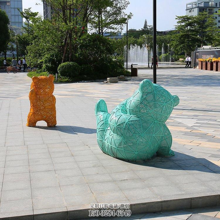街道狗熊雕塑,铸铜动物雕塑,古铜效果 街道狗熊雕塑,铸铜动物雕塑,古铜效果
