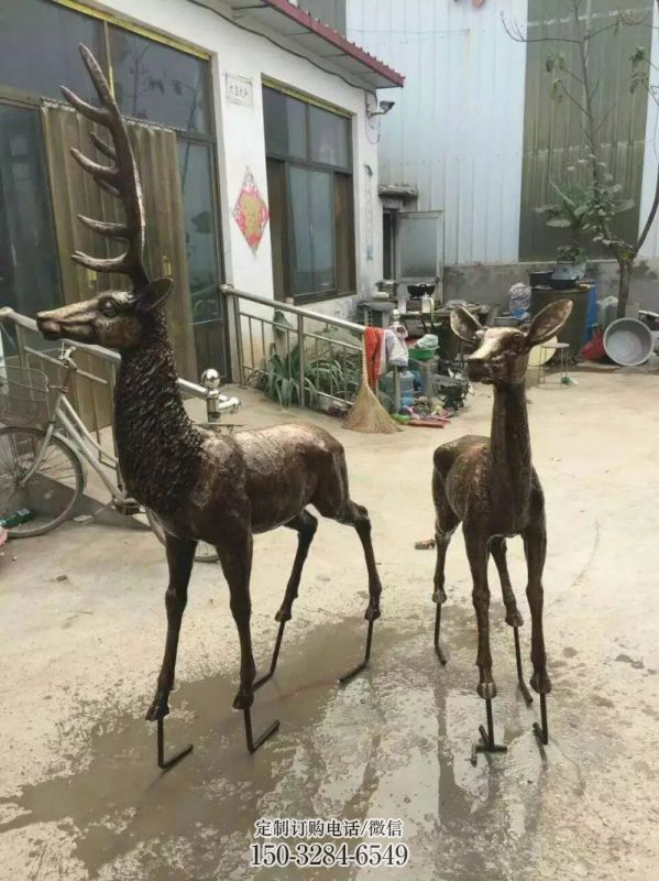 铜鹿雕塑,铸铜动物雕塑 (3) 铜鹿雕塑,铸铜动物雕塑 (3)
